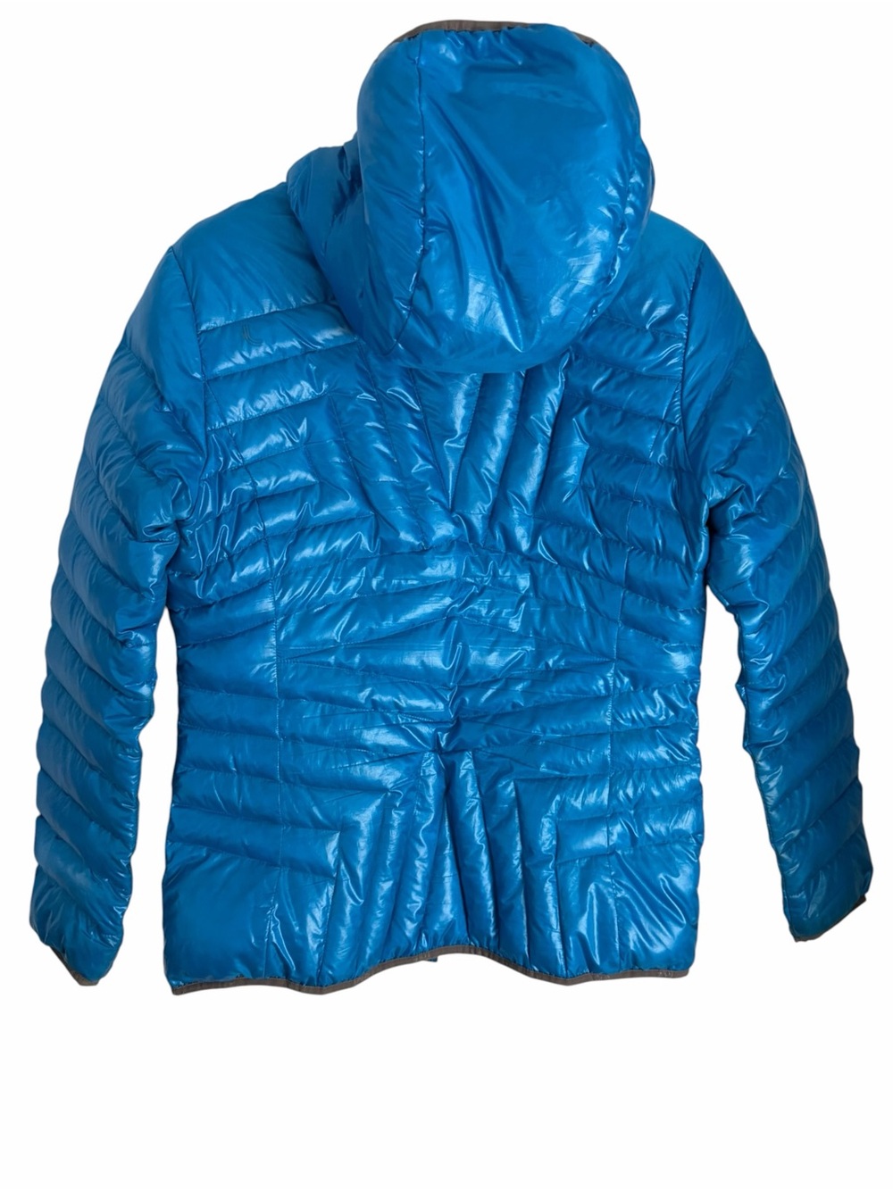 LOLË Blue Lightweight Duck Down Hooded Puffer Jacket size L - Picture 2 of 14
